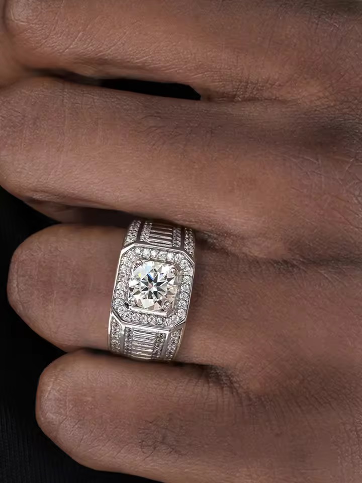 Bakhtiar 1 Carat Moissanite Men Ring