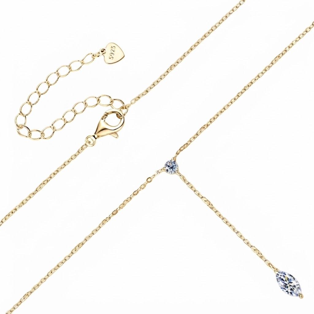 Classic Marquise Solitaire Moissanite S925 Pendant Necklace